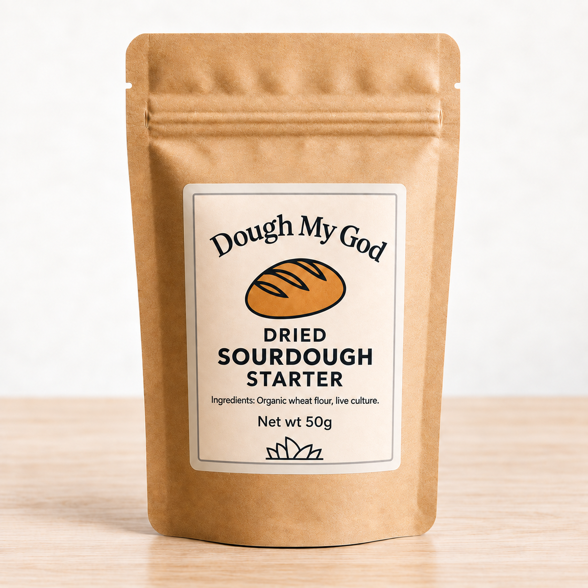 Dough My God dehydrated wheat sourdough starter