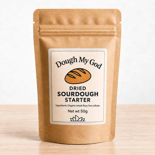 Dough My God dehydrated wheat sourdough starter