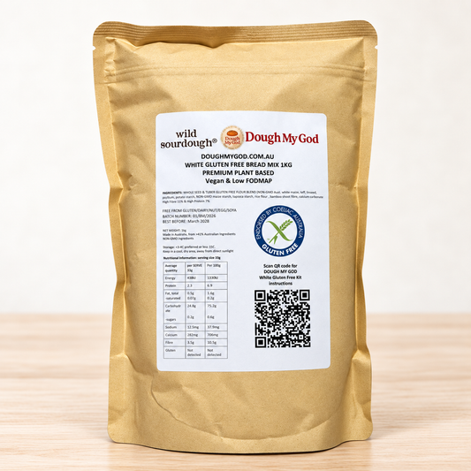 Dough My God White Gluten Free Bread and Pizza Flour 1kg pouch
